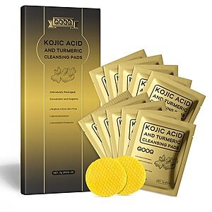 [Prime] 20-Count QOOQ Organic Travel-Size Individually Sealed Turmeric Kojic Acid Cleansing Pads  $4.49 + Free Shipping